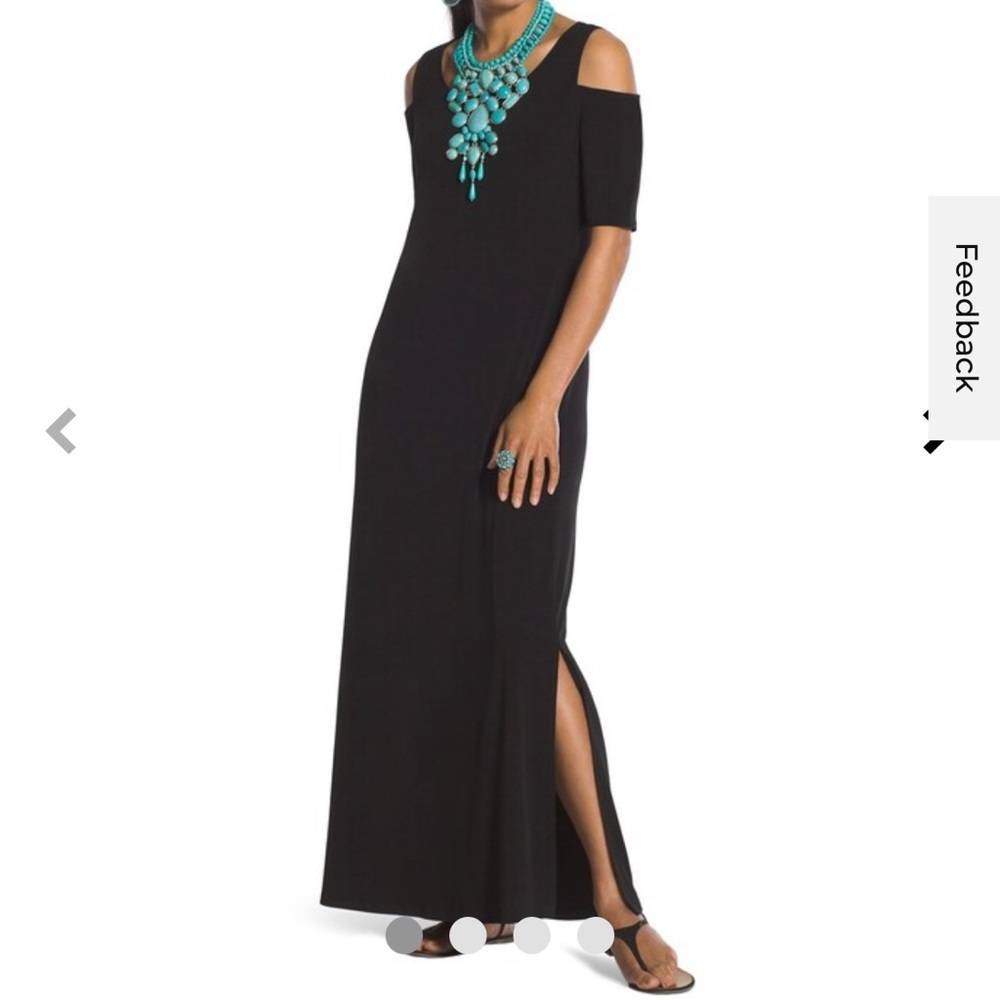 Chicos Black Cold Shoulder Maxi Dress